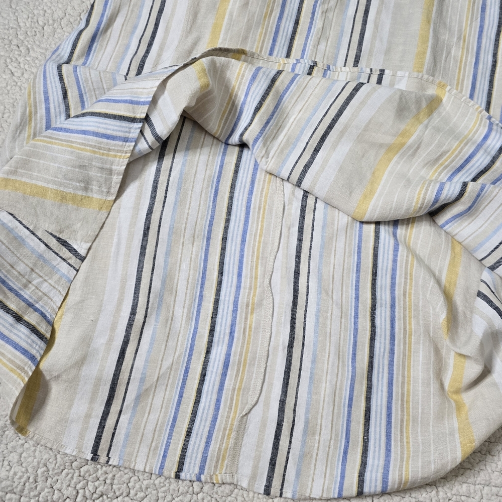 J. Jill V-Neck Linen Striped A-Line Maxi Dress Size S - Picture 9 of 12